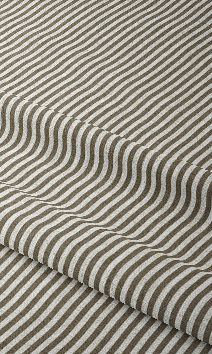 Striped Drapery for Living, Bedroom, Kitchen, Bathroom (Tan Brown/ White)