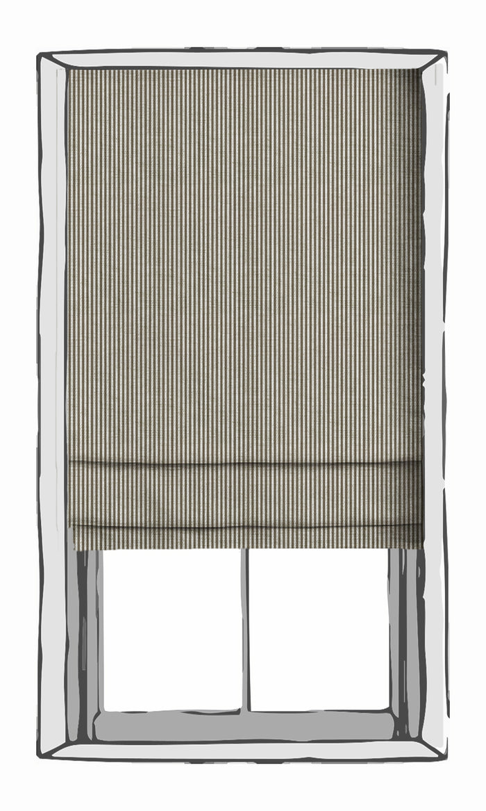 Striped Drapery (Tan Brown/ White) Extra Long Short Wide