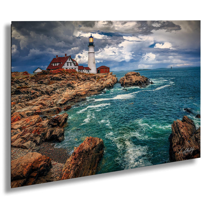 Portland Head Light, Maine lighthouse, blue hour, long exposure photography, rising tide, George Washington, coastal landmarks, Portland Maine, historic lighthouses, maritime heritage, twilight photography, New England, seascape photography