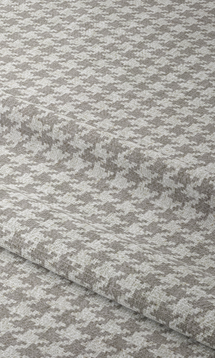 Houndstooth Print Curtains for Living, Bedroom, Kitchen, Bathroom (Grey/ White)