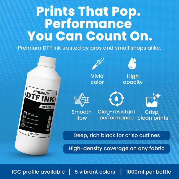 Premium DTF Ink - Black 1 Liter