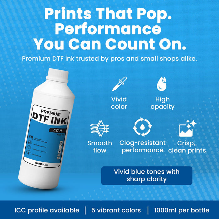 Premium DTF Ink - Cyan 1 Liter