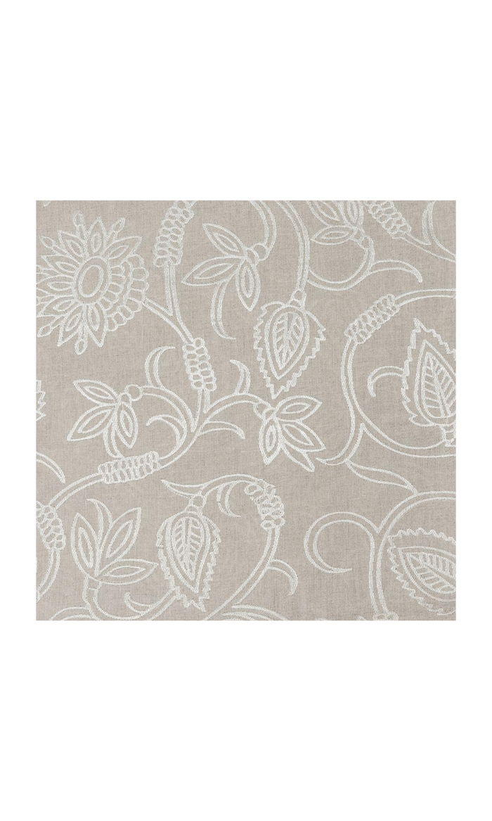 Floral Embroidered Linen Curtains / Drapes / Window Drapery Panels (Brown)
