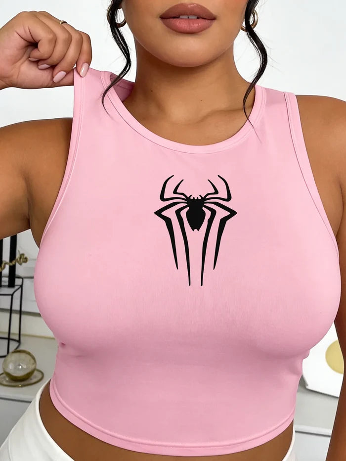 Printed Sleeveless Off-Shoulder Top