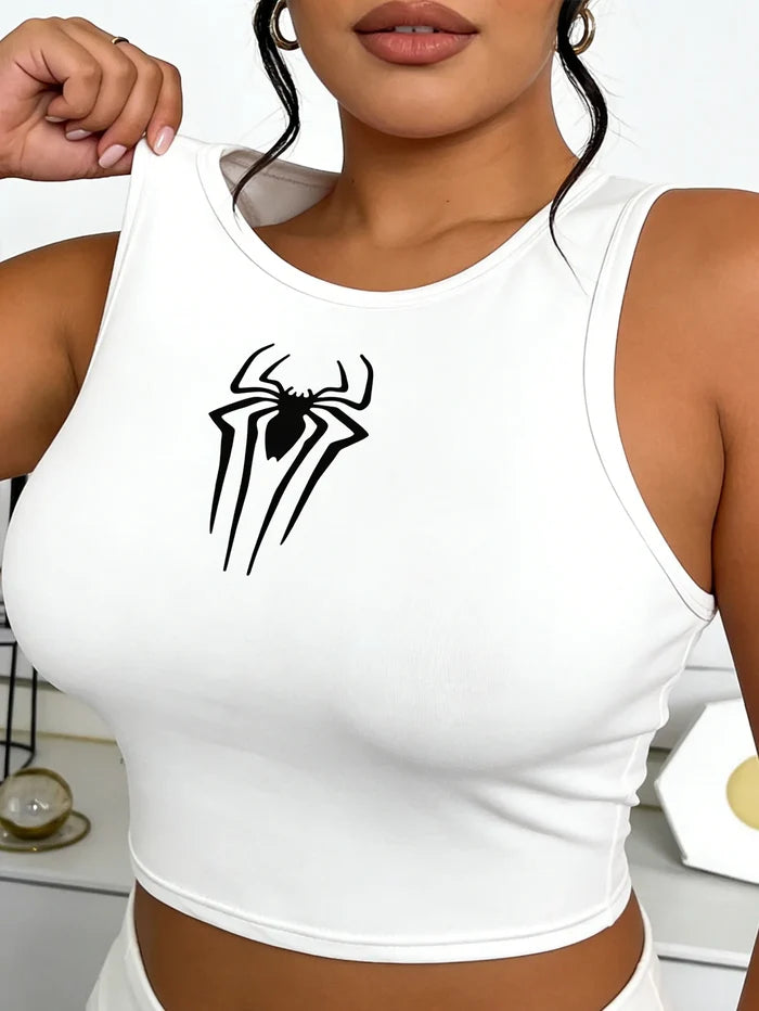 Printed Sleeveless Off-Shoulder Top