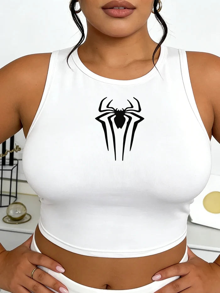 Printed Sleeveless Off-Shoulder Top