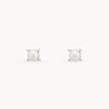 Prong-set Pearl Earrings in sterling silver