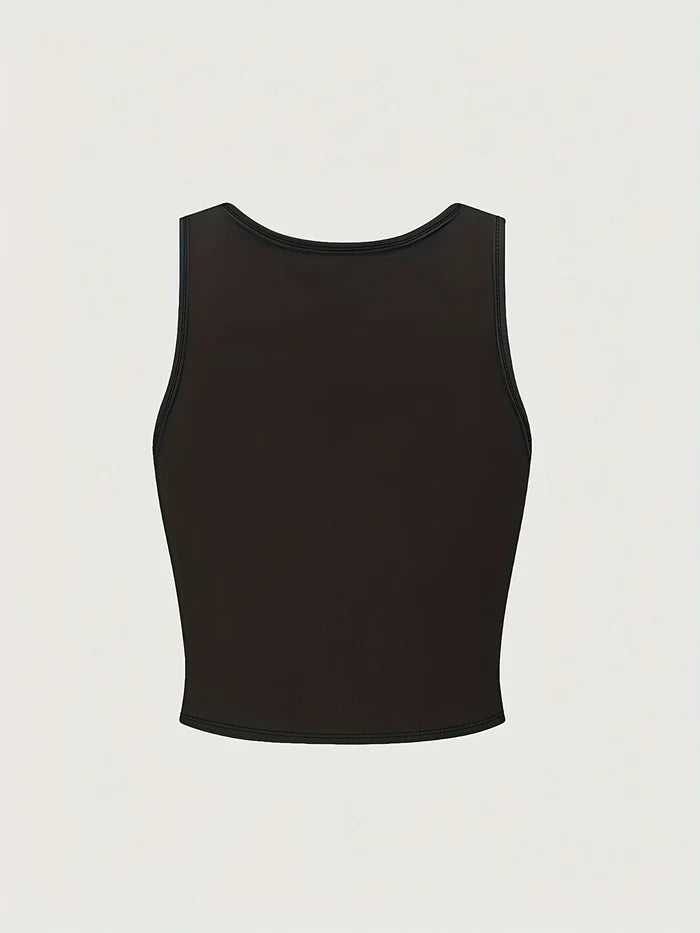 "Prosecco Mood" Graphic Sleeveless Crop Tank | Casual Summer Top