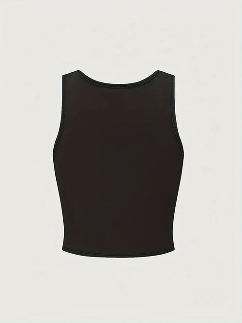 "Prosecco Mood" Graphic Sleeveless Crop Tank | Casual Summer Top