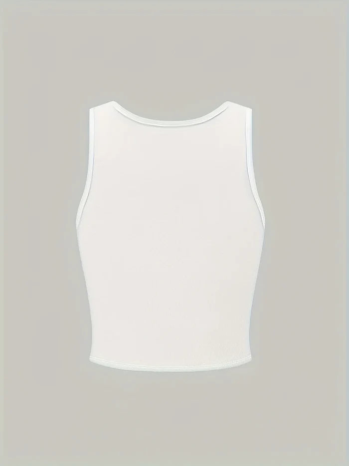 "Prosecco Mood" Graphic Sleeveless Crop Tank | Casual Summer Top