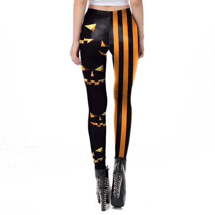 Pumpkin Print Stretch Leggings
