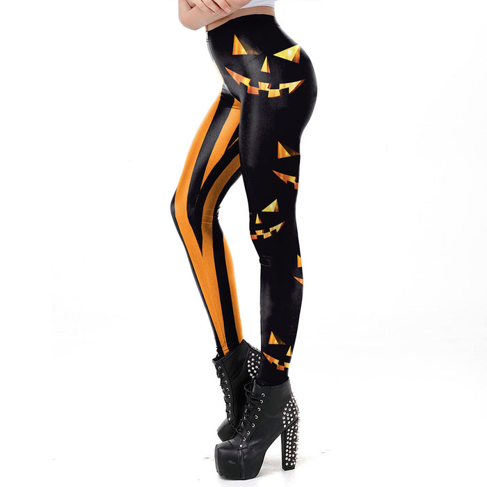 Pumpkin Print Stretch Leggings