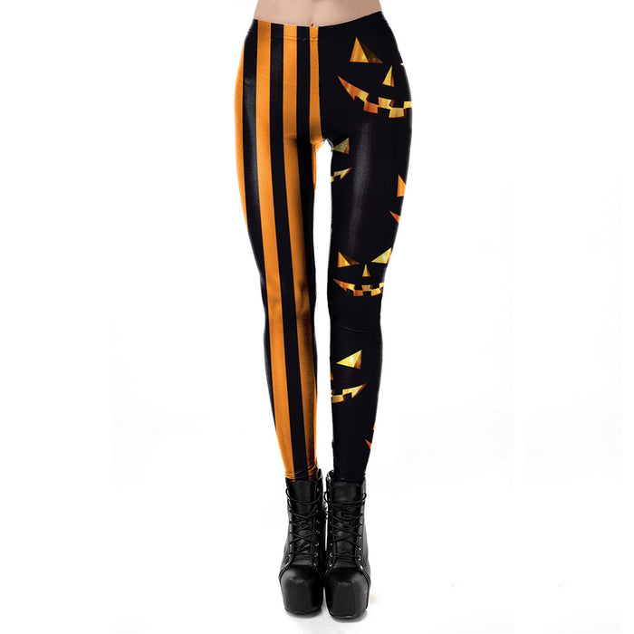 Pumpkin Print Stretch Leggings