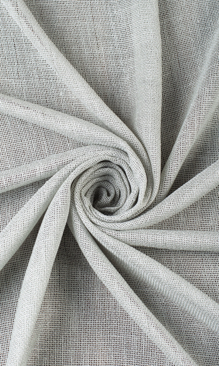 Textured Sheer Fabric Material By the Metre (Pewter Gray)