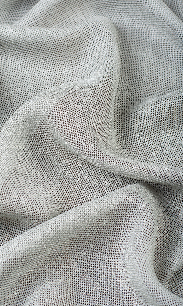 Textured Sheer Fabric By the Metre for Curtains & Drapes (Pewter Gray)