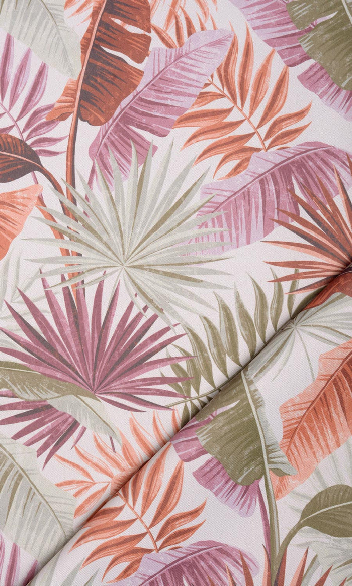 Botanical Floral Home Textile Fabric Material By the Metre (Purple/ Green)