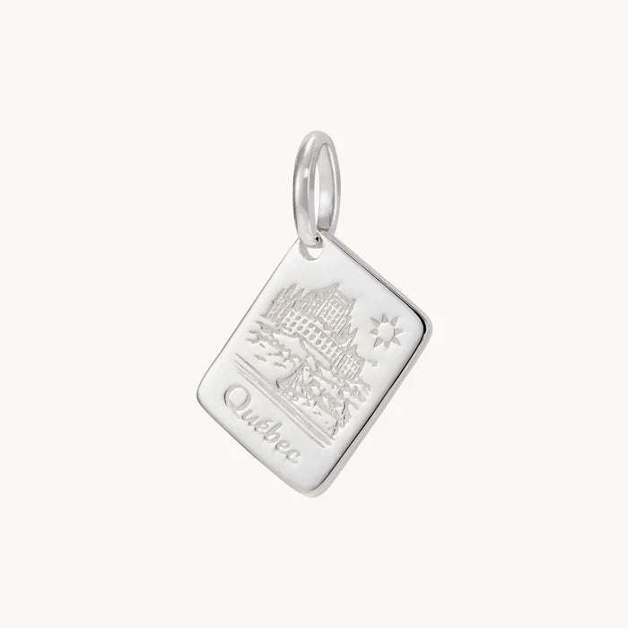 quebec postcard charm - sterling silver