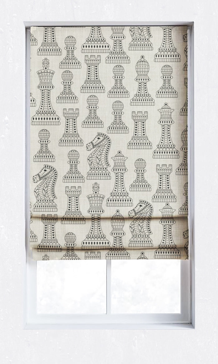 Modern Print Drapes for Living, Bedroom, Kitchen, Bathroom (Black/ Milky White)