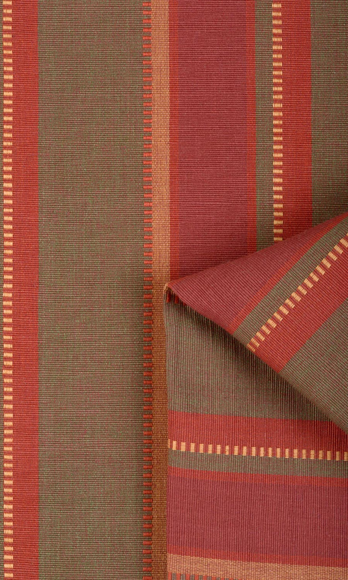 Cotton Window Treatments Fabric By the Metre (Red/ Green)
