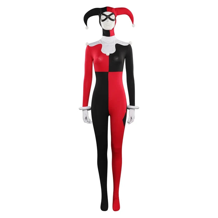 Quinzel Cosplay Jumpsuit 5-Piece Costume Set | Halloween & Carnival