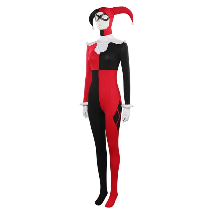 Quinzel Cosplay Jumpsuit 5-Piece Costume Set | Halloween & Carnival