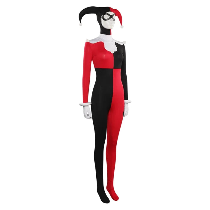 Quinzel Cosplay Jumpsuit 5-Piece Costume Set | Halloween & Carnival
