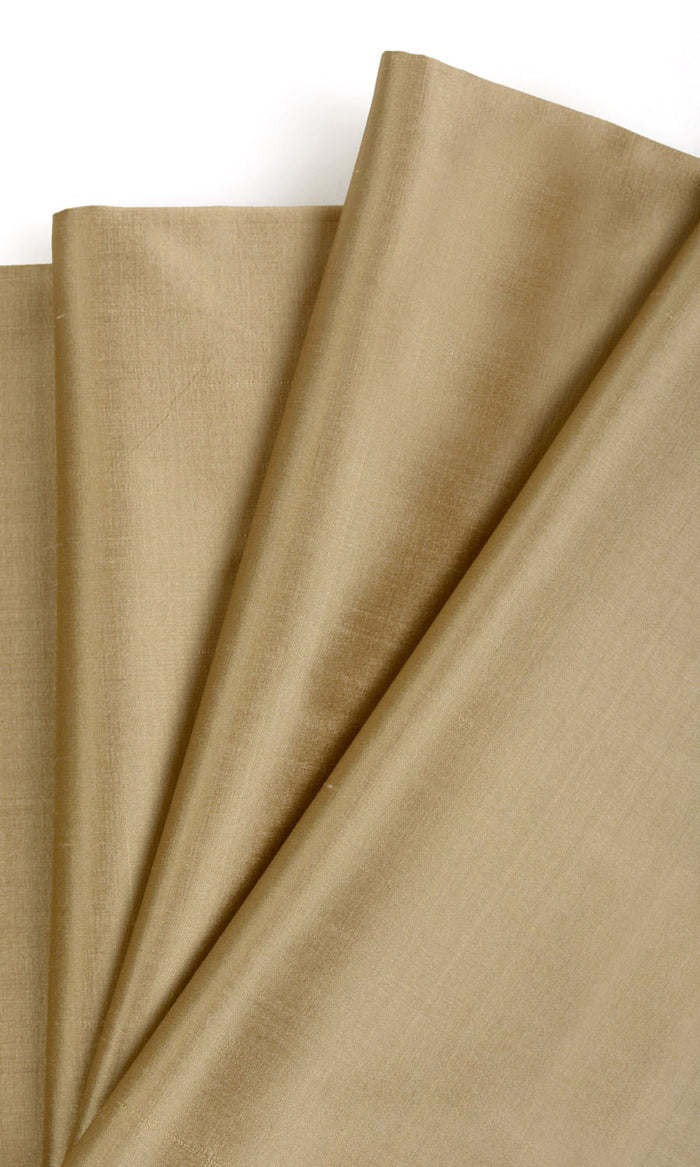 Shantung Silk Fabric Material By the Metre (Golden Beige/ Ochre Yellow)