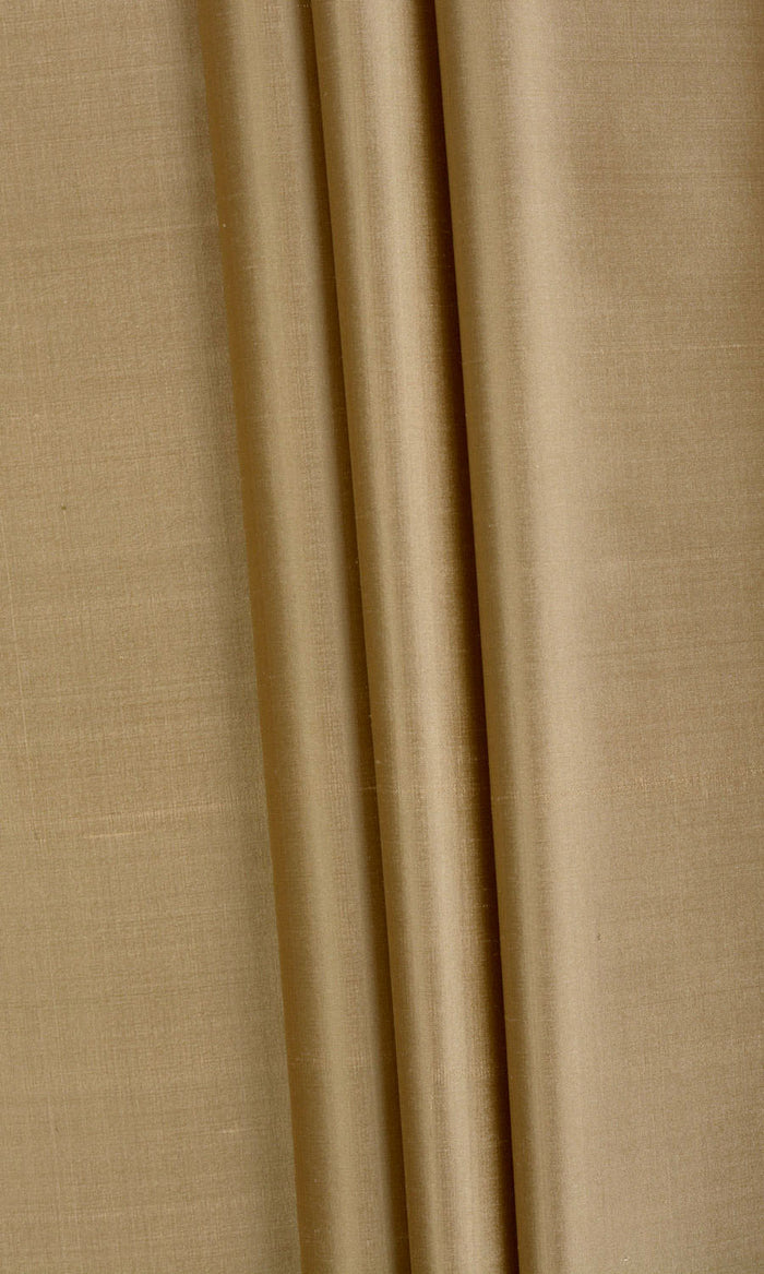 Shantung Silk Fabric By the Metre for Curtains & Drapes (Golden Beige/ Ochre Yellow)