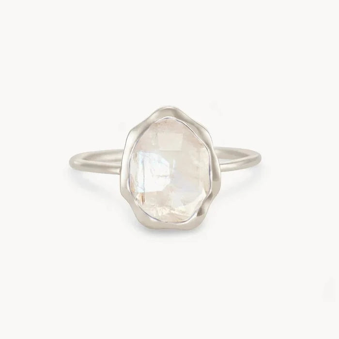 rainbow moonstone mood ring silver - sterling silver, rainbow moonstone