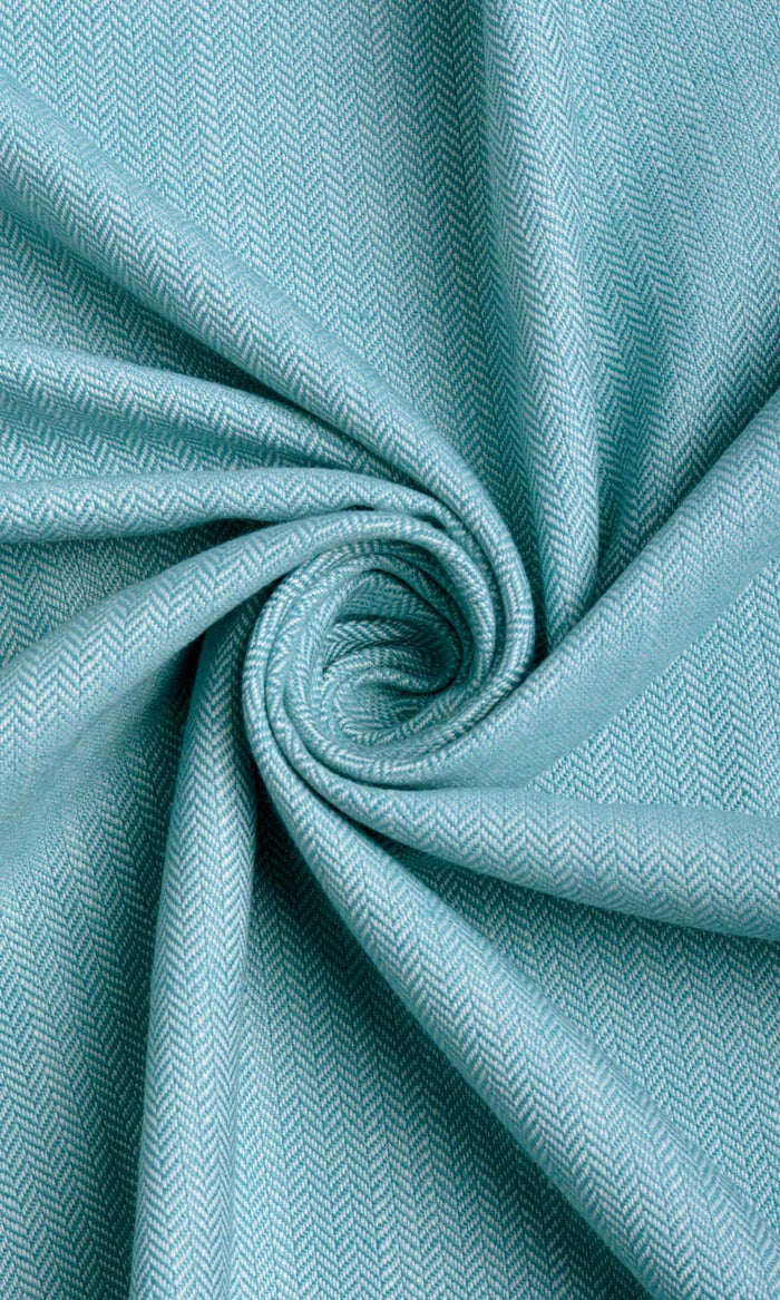 Herringbone Textured Curtains (Blue)