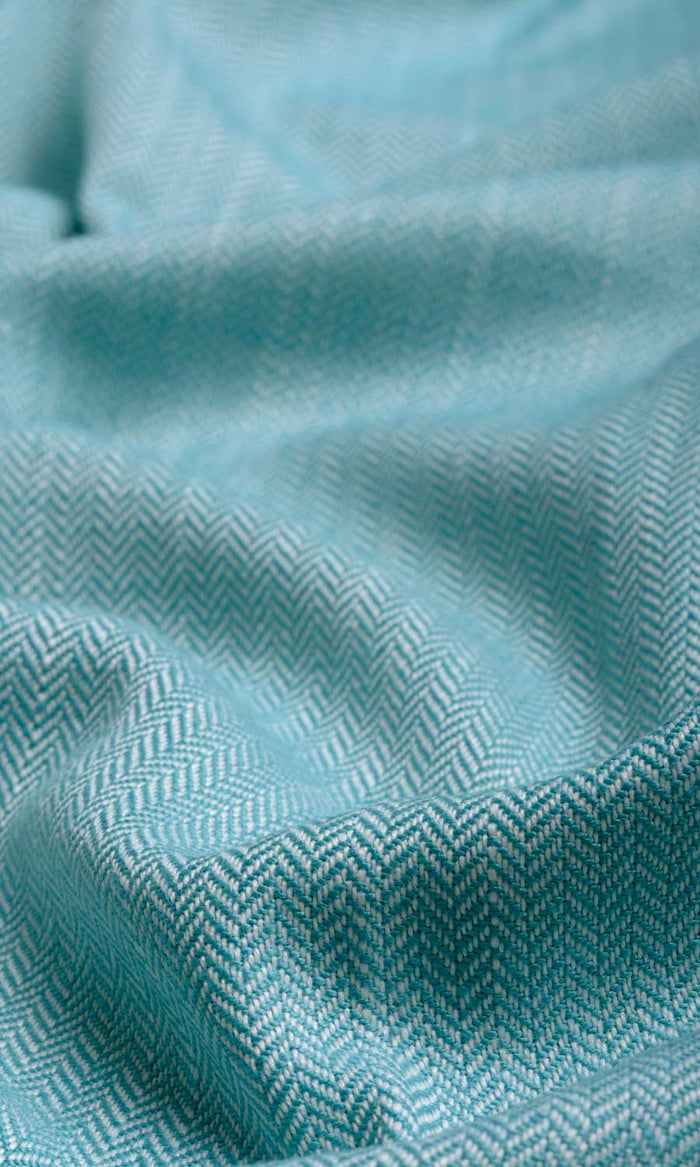 Herringbone Textured Curtains for Living, Bedroom, Kitchen, Bathroom (Blue)