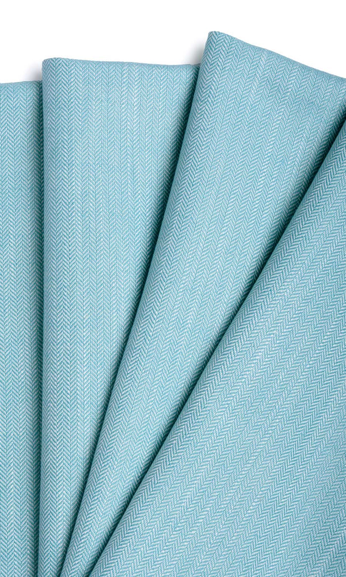 Herringbone Textured Curtains (Blue) Extra Long Short Wide