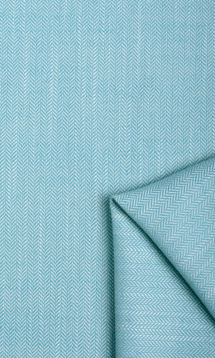 Herringbone Textured Made-to-Measure Curtains (Blue)