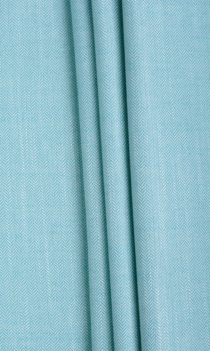 Herringbone Textured Any Size Style Curtains (Blue)