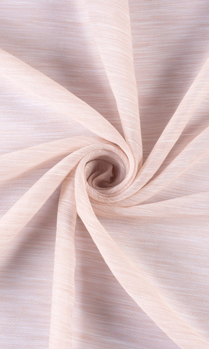 Textured Sheer Home Textile Fabric Material By the Metre (Peach/ Pink)