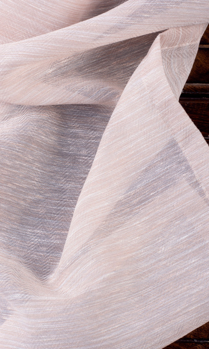 Textured Sheer Fabric By the Metre for Curtains & Drapes (Peach/ Pink)