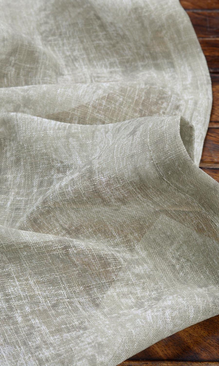 Textured Sheer Window Treatments Fabric By the Metre (Grey-Green)