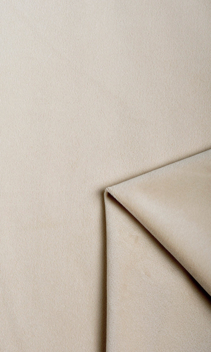 Velvet Curtain Panels for Living, Bedroom, Kitchen, Bathroom (Pale Beige)