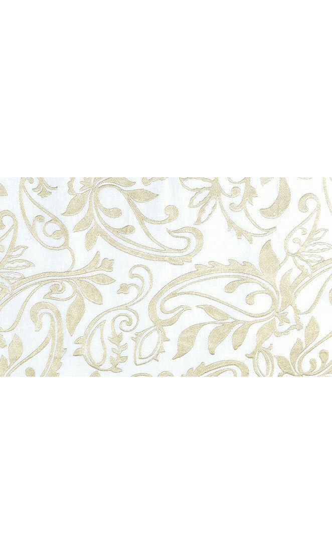 Floral Embroidered Linen Drapery for Living, Bedroom, Kitchen, Bathroom (White/ Ivory)