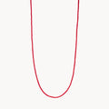 Red Long Beaded Necklace in sterling silver