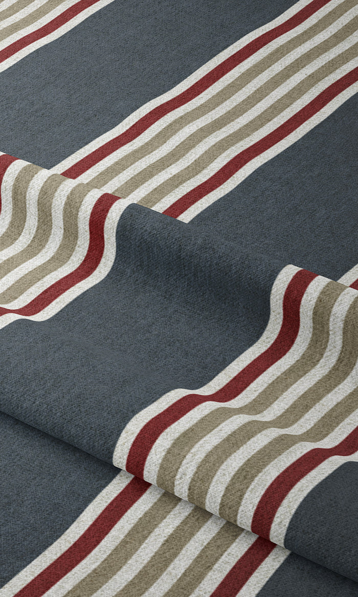 Modern Geometric Print Pinch Pleat, Rod Pocket, Eyelet Curtains (Grey/ Red)