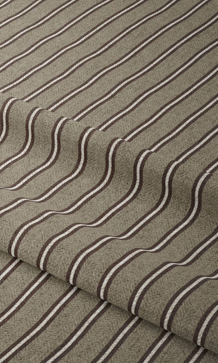 Striped Home Textile Fabric Material By the Metre (Beige & Brown)