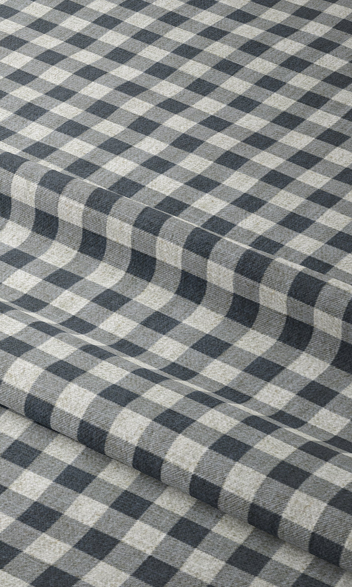 Check Patterned Drapery for Living, Bedroom, Kitchen, Bathroom (Petrol Blue/ White)
