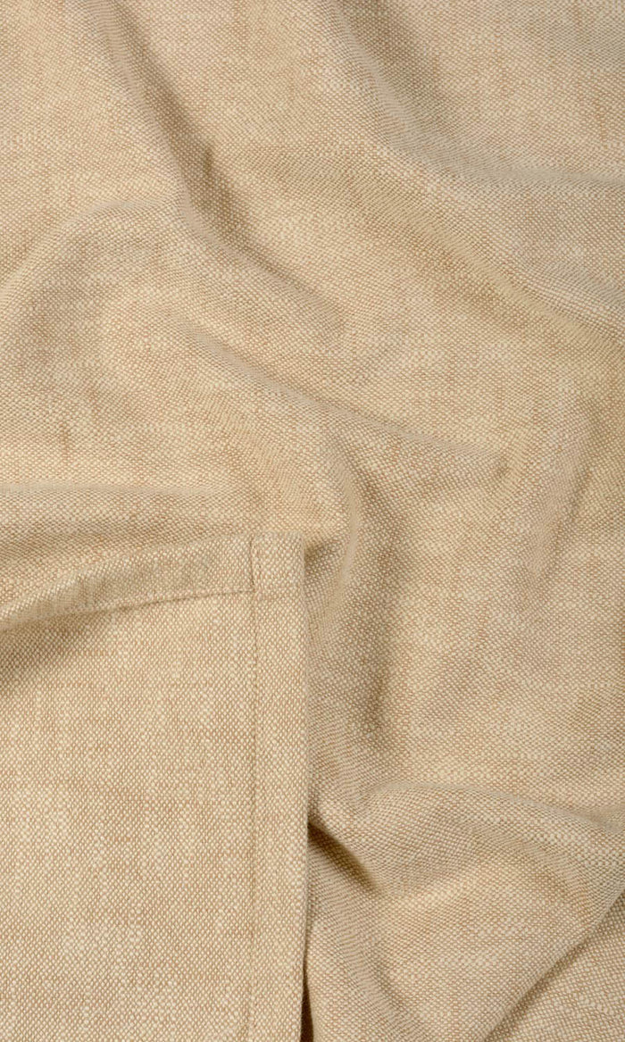 Plain Cotton Made-to-Measure Curtains (Pale Beige/ Tan Brown)
