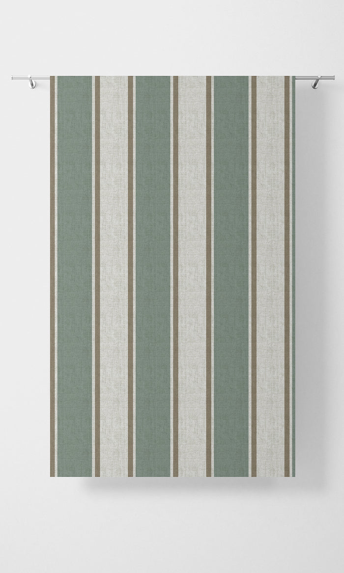 Striped Home Textile Fabric Material By the Metre (Blue/ Brown/ White)