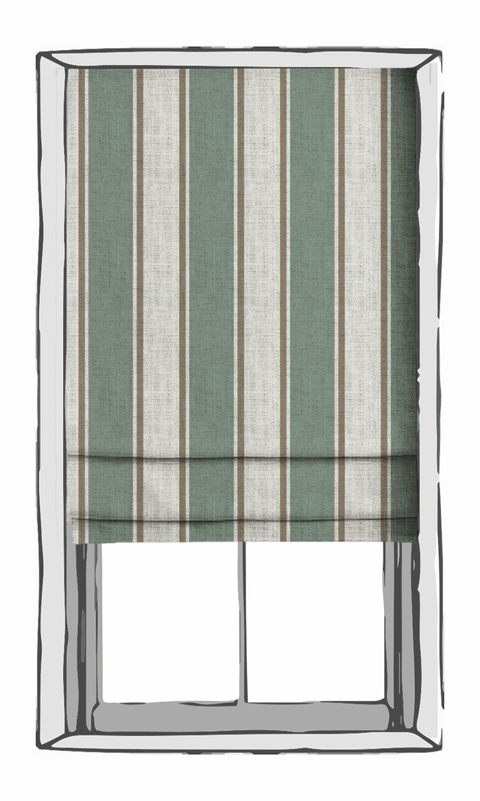 Striped Curtain Panels (Blue/ Brown/ White) Extra Long Short Wide