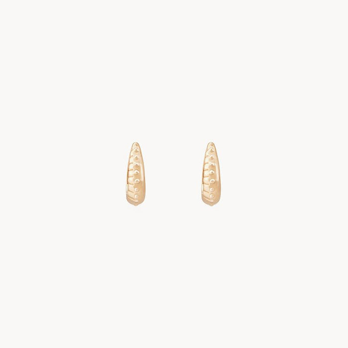 Restoration Mini Hoop in 14k yellow gold, alternate angle detail view 3