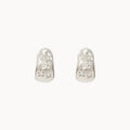 Reversible Chunky Element Hoop Earrings in sterling silver with white sapphire