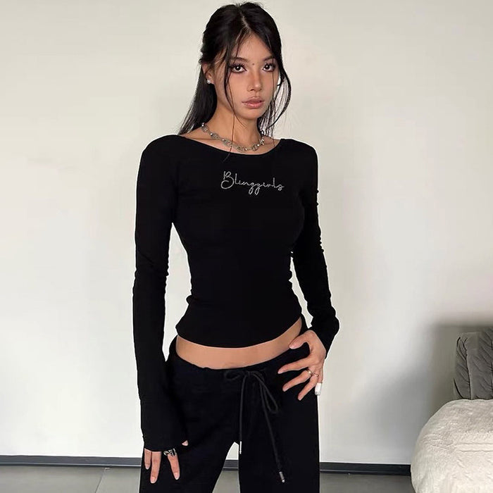 Rhinestone Letter Crop Top