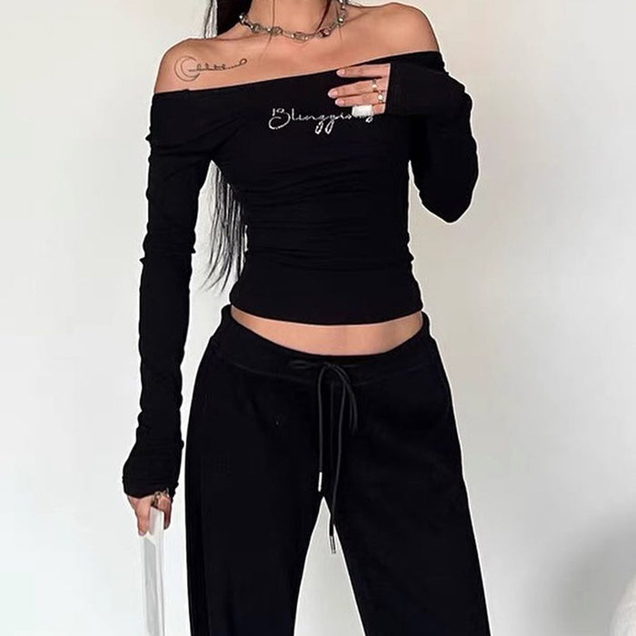 Rhinestone Letter Crop Top